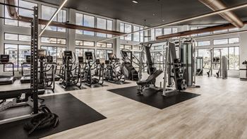 Fitness center with cardio equipment at Upper Vue Flats, Dublin, OH, Ohio, 43016